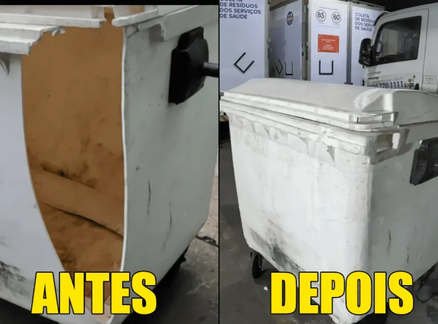 Reparo de contentor de lixo realizado pela Ecoplast (foto 3)