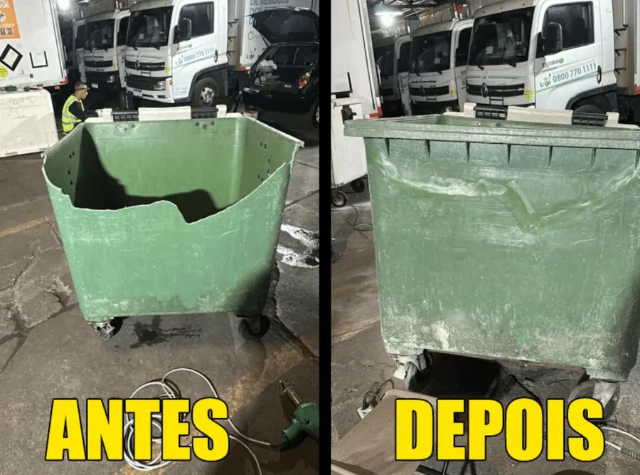 Reparo de contentor de lixo realizado pela Ecoplast (foto 9)